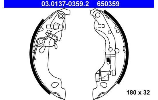 Juego de zapatas de freno 03.0137-0359.2 ATE