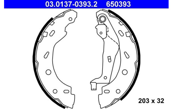 Juego de zapatas de freno 03.0137-0393.2 ATE, Imagen 2