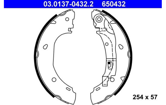 Juego de zapatas de freno 03.0137-0432.2 ATE, Imagen 2