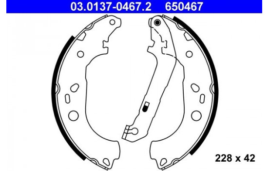 Juego de zapatas de freno 03.0137-0467.2 ATE