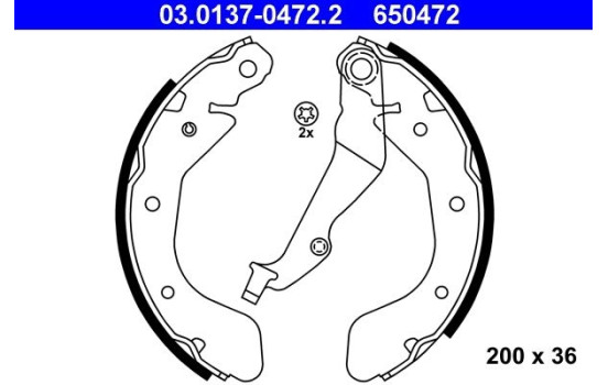 Juego de zapatas de freno 03.0137-0472.2 ATE, Imagen 2