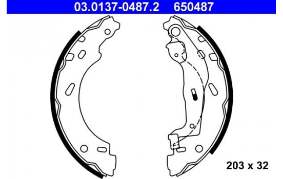 Juego de zapatas de freno 03.0137-0487.2 ATE