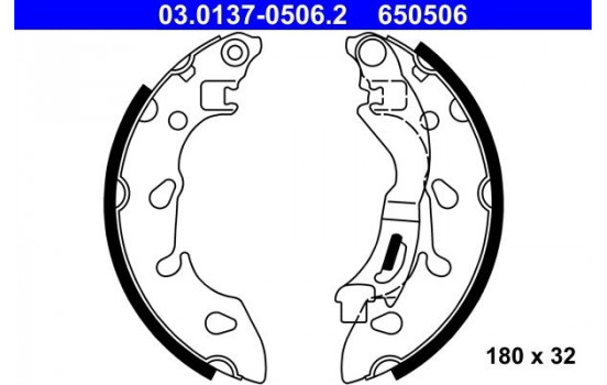 Juego de zapatas de freno 03.0137-0506.2 ATE