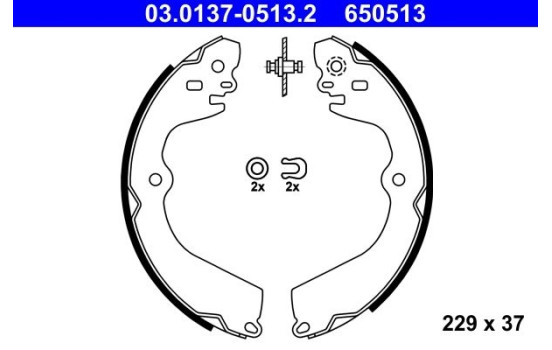 Juego de zapatas de freno 03.0137-0513.2 ATE, Imagen 2
