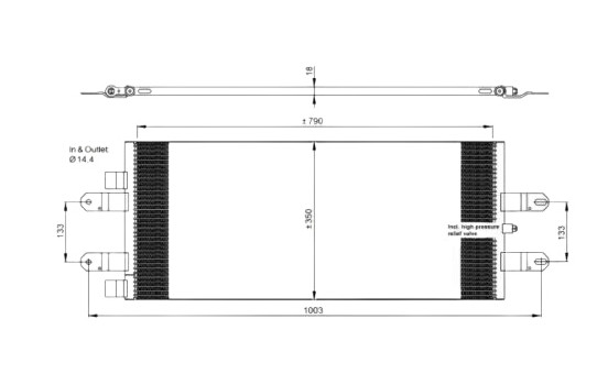 Condensador, aire acondicionado 350043 NRF
