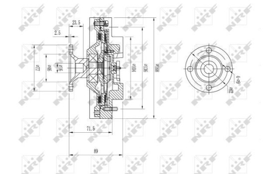 Embrague, ventilador del radiador 49598 NRF