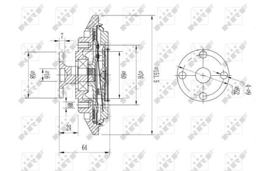 Embrague, ventilador del radiador 49643 NRF, Imagen 2