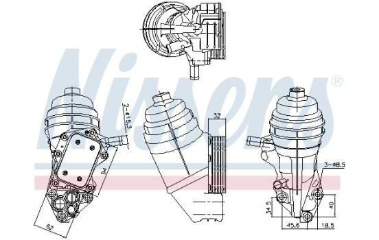Enfriador de aceite, aceite de motor 91320 Nissens