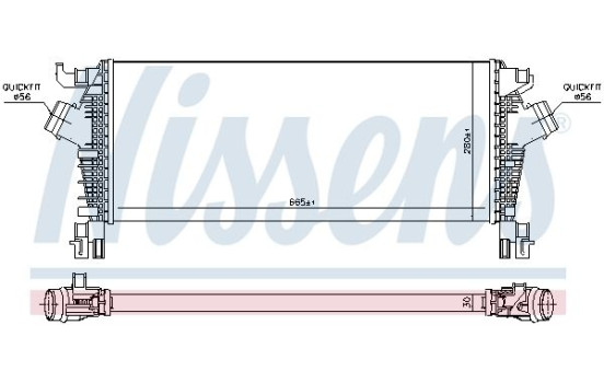 Intercooler, intercooler 96463 Nissens, Imagen 2