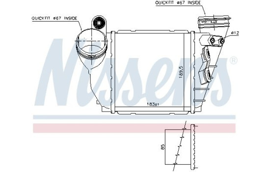 Intercooler, intercooler 96487 Nissens, Imagen 3