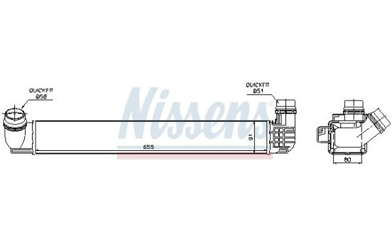 Intercooler, intercooler 96545 Nissens, Imagen 2