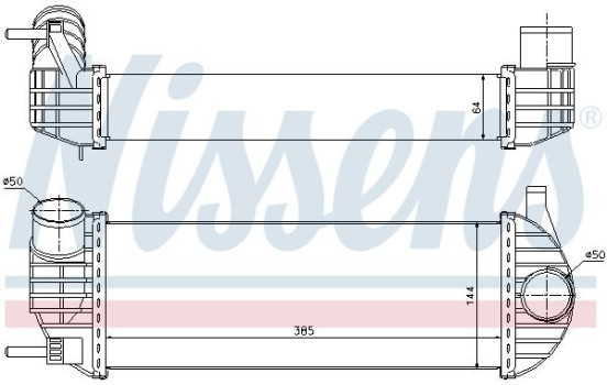 Intercooler, intercooler 96572 Nissens, Imagen 3