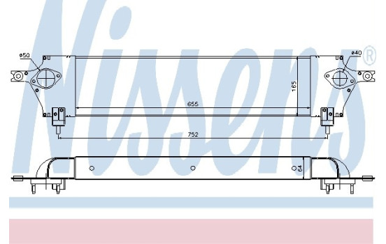 Intercooler, intercooler 96580 Nissens