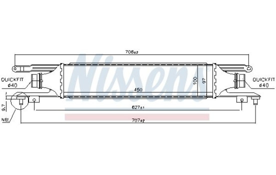 Intercooler, intercooler 96589 Nissens, Imagen 2