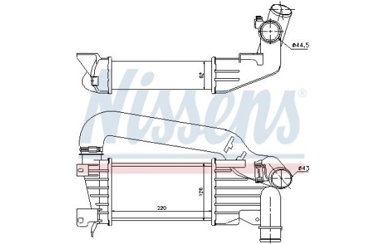 Intercooler, intercooler 96592 Nissens, Imagen 2