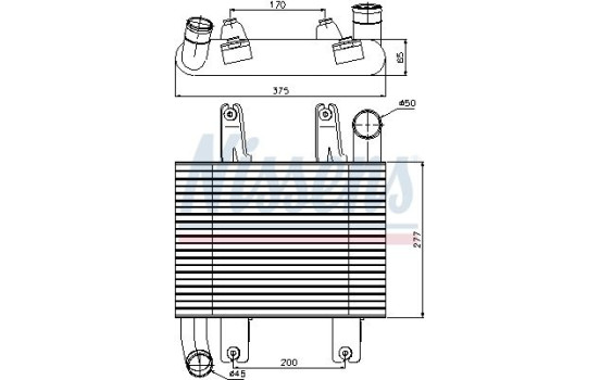 Intercooler, intercooler 96660 Nissens