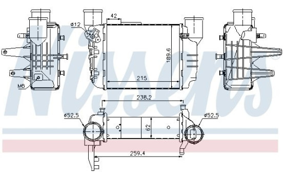 Intercooler, intercooler 96709 Nissens, Imagen 2