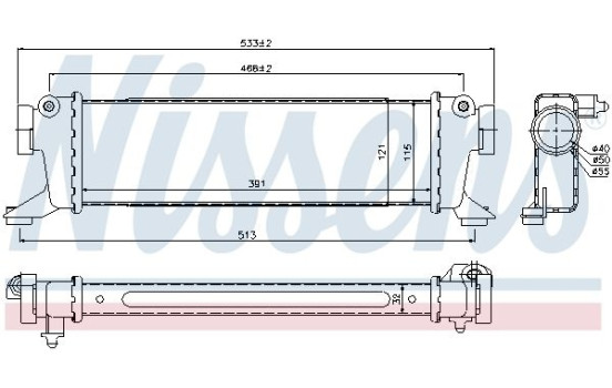 Intercooler, intercooler 96782 Nissens, Imagen 3