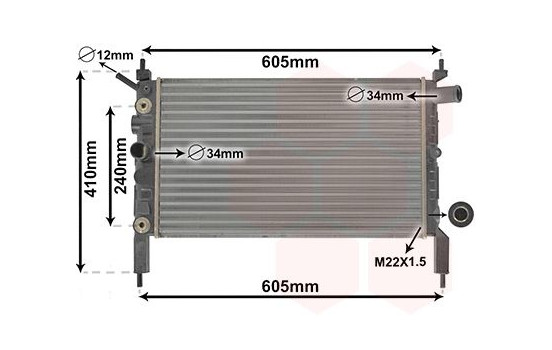 Radiador de gasolina 1.4 AT sin aire acondicionado 37002026 International Radiators, Imagen 2
