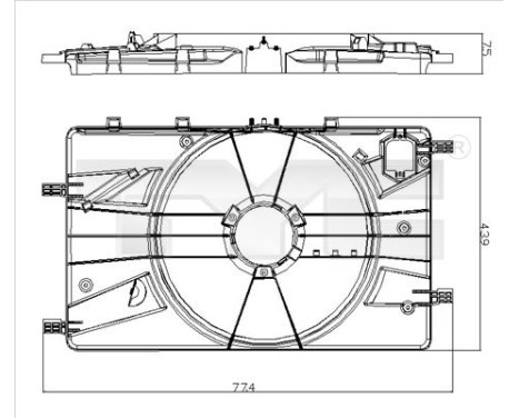 Soporte, ventilador del radiador 825-0018-1 TYC