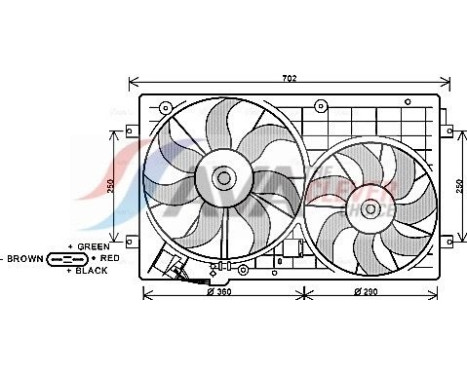 Ventilador de refrigeración VN7528 Ava Quality Cooling