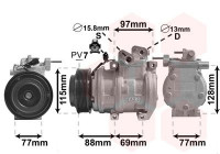 Compresor de aire acondicionado 2.5 CRDi - LHD