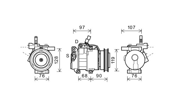 COMPRESOR KIA RIO 1.4i/1.6i 05-08