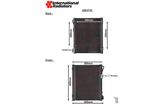 Condensador, aire acondicionado 20015701 International Radiators, Imagen 2