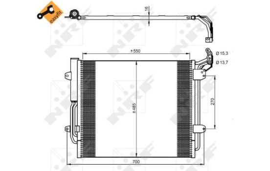 Condensador, aire acondicionado 350054 NRF