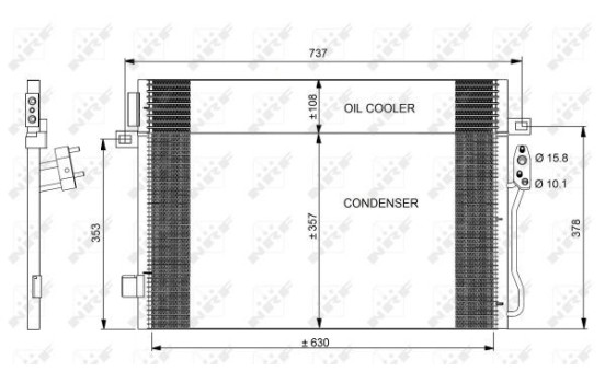 Condensador, aire acondicionado 350098 NRF, Imagen 3