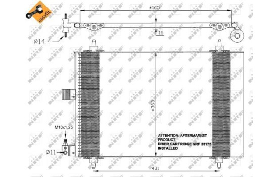 Condensador, aire acondicionado 35437 NRF, Imagen 3