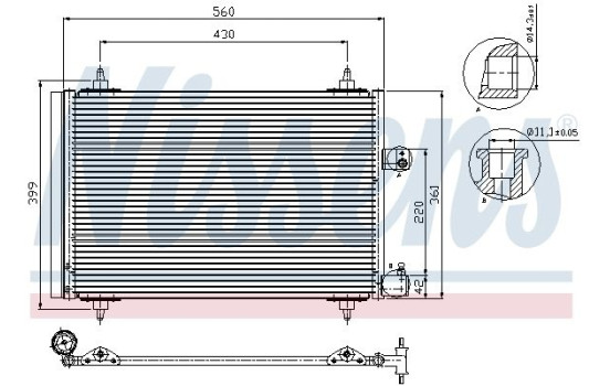 Condensador, aire acondicionado 94723 Nissens, Imagen 2
