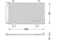 Condensador, aire acondicionado DCN51013 Denso