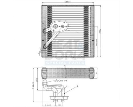 Evaporador, aire acondicionado