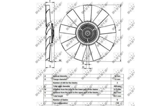 Embrague, ventilador del radiador 49541 NRF, Imagen 3
