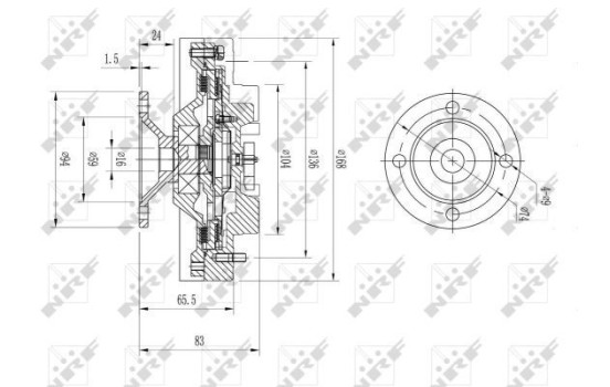 Embrague, ventilador del radiador 49572 NRF, Imagen 3