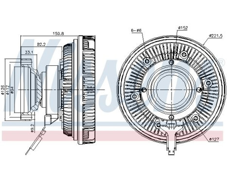Embrague, ventilador del radiador 86250 Nissens