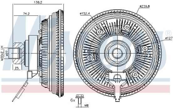 Embrague, ventilador del radiador 86377 Nissens