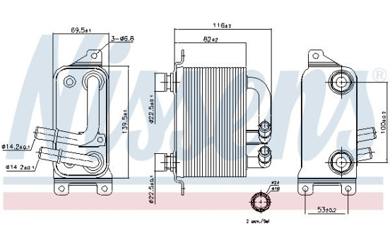 Enfriador de aceite, aceite de motor 90621 Nissens, Imagen 2