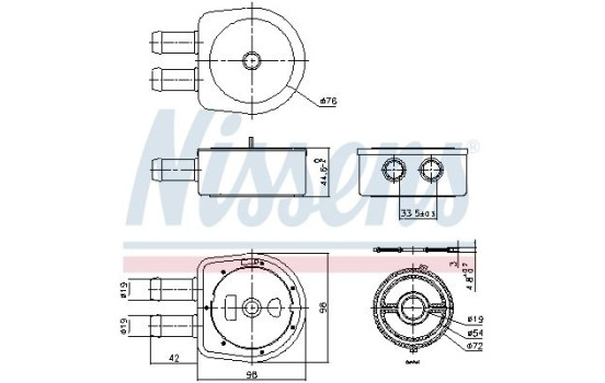 Enfriador de aceite, aceite de motor 91203 Nissens