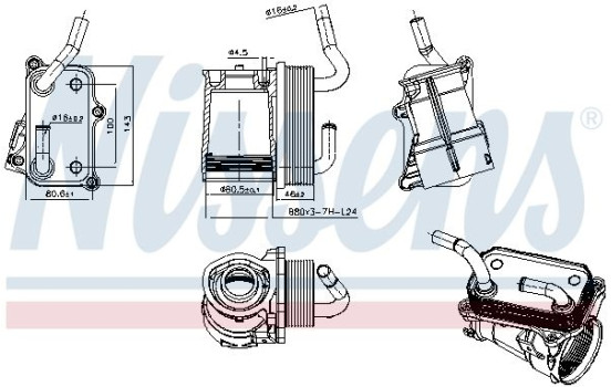 Enfriador de aceite, aceite de motor 91317 Nissens