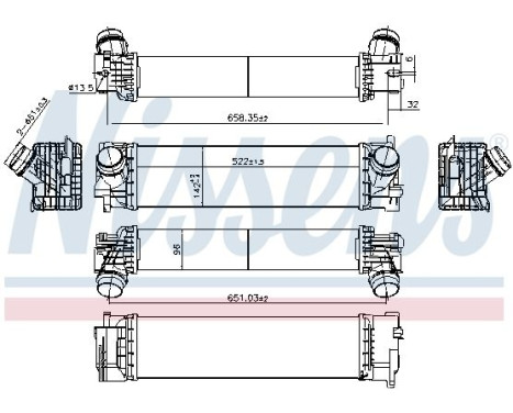 Intercooler, enfriador de aire de admisión 961637 Nissens