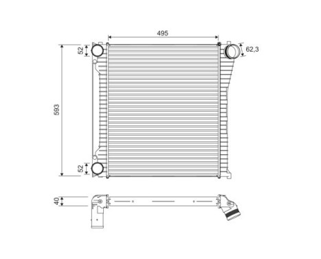 Intercooler, enfriador de aire de carga 818397 Valeo