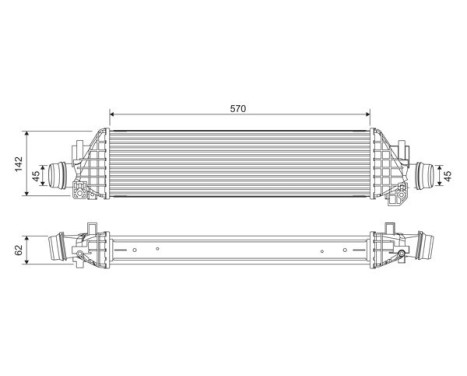 Intercooler, enfriador de aire de carga 822904 Valeo