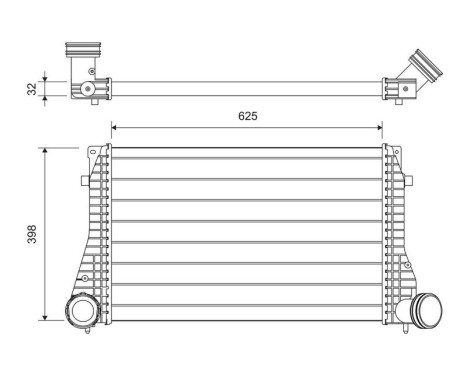Intercooler, enfriador de aire de carga 822949 Valeo