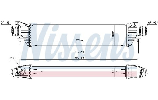 Intercooler, enfriador de aire de carga 961125 Nissens, Imagen 2