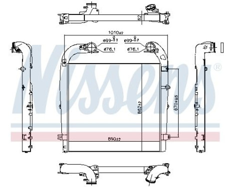 Intercooler, enfriador de aire de carga 961154 Nissens