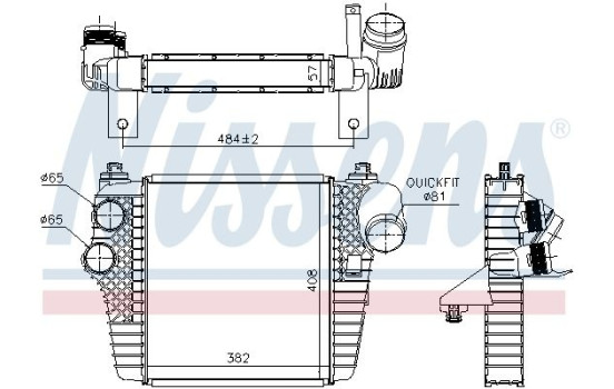 Intercooler, enfriador de aire de carga 961203 Nissens, Imagen 2