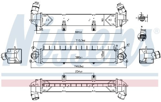 Intercooler, enfriador de aire de carga 961241 Nissens