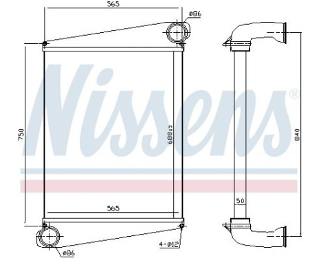 Intercooler, enfriador de aire de carga 961259 Nissens